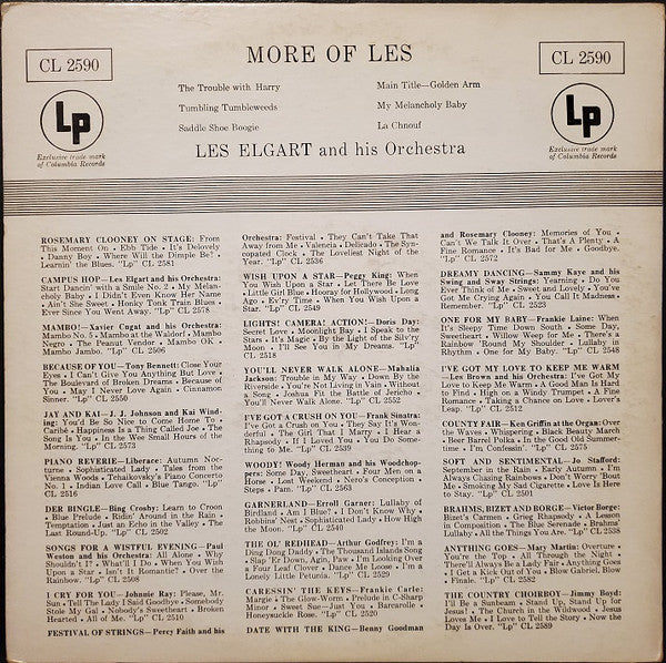 Les Elgart And His Orchestra - More Of Les (10") (Very Good Plus (VG+)) - Image 2