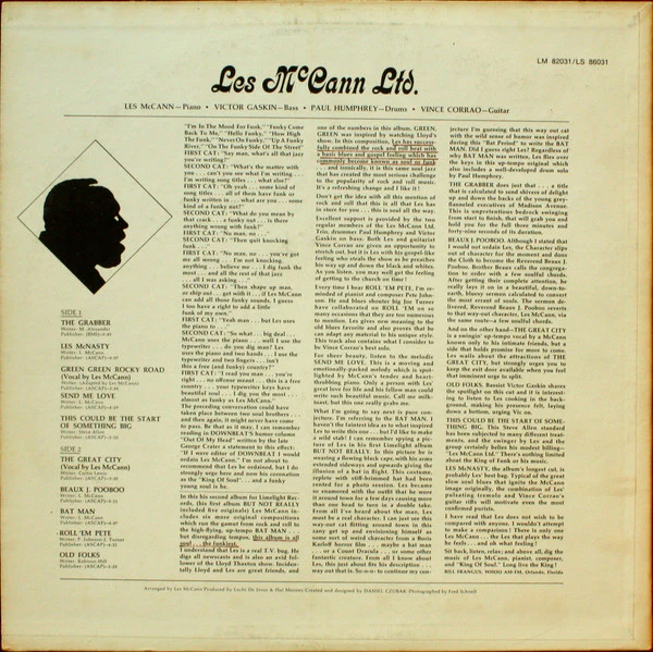 Les McCann Ltd. - Beaux J. Pooboo (LP, Album, RE) (Near Mint (NM or M-)) - Image 2