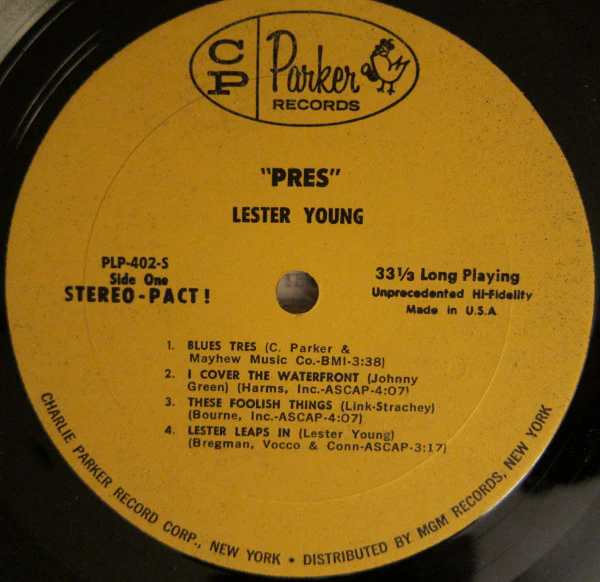 Lester Young - Pres (LP) (Very Good (VG)) - Image 3