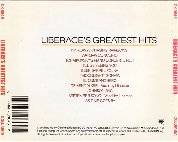 Liberace - Liberace's Greatest Hits (CD, Comp, RE) (Near Mint (NM or M-)) - Image 3