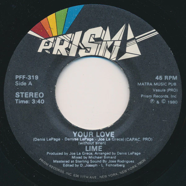 Lime - Your Love (7", Single) (Near Mint (NM or M-))