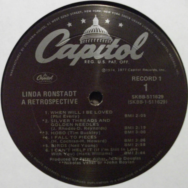 Linda Ronstadt - A Retrospective (2xLP, Comp, Club, San) (Very Good Plus (VG+)) - Image 4