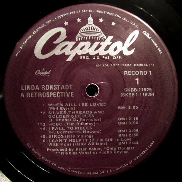 Linda Ronstadt - A Retrospective (2xLP, Comp, Jac) (Near Mint (NM or M-)) - Image 4