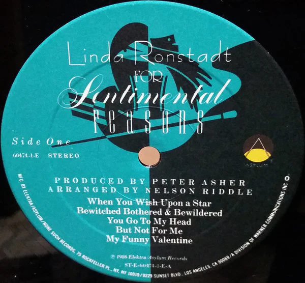 Linda Ronstadt With Nelson Riddle And His Orchestra - For Sentimental Reasons (LP, Album, All) (Very Good Plus (VG+)) - Image 3