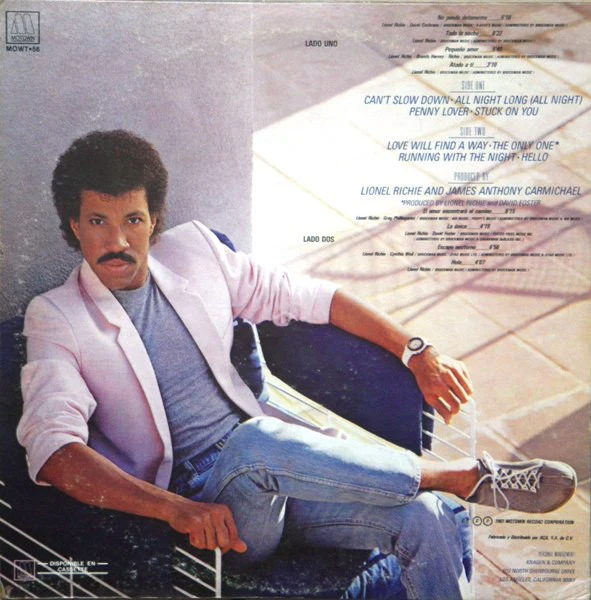 Lionel Richie - Can't Slow Down (LP, Album, Gat) (Very Good (VG)) - Image 2