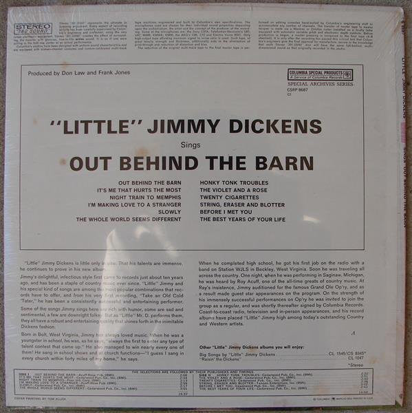 Little Jimmy Dickens - Sings Out Behind The Barn (LP, RE) (Very Good Plus (VG+)) - Image 2