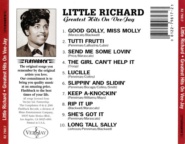 Little Richard - Greatest Hits On Vee-Jay (CD, Comp) (Very Good (VG)) - Image 2