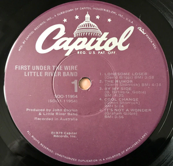 Little River Band - First Under The Wire (LP, Album, Jac) (Near Mint (NM or M-)) - Image 5