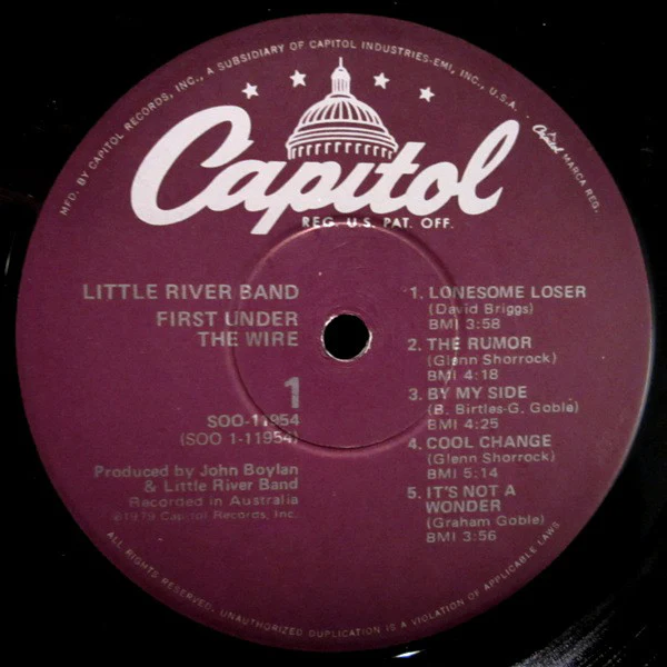 Little River Band - First Under The Wire (LP, Album, Win) (Very Good Plus (VG+)) - Image 3