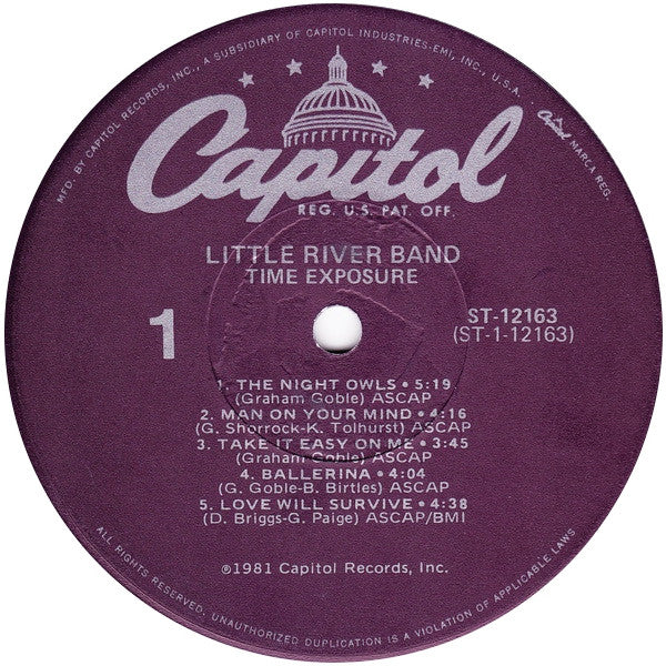 Little River Band - Time Exposure (LP, Album, Win) (Very Good Plus (VG+)) - Image 3