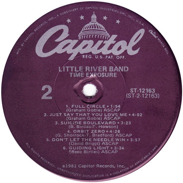 Little River Band - Time Exposure (LP, Album, Win) (Very Good Plus (VG+)) - Image 4