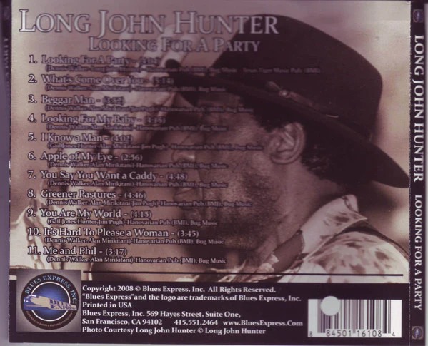 Long John Hunter - Looking For A Party (CD, Album) (Very Good Plus (VG+)) - Image 2