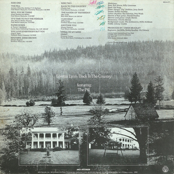 Loretta Lynn - Back To The Country (LP, Album) (Very Good Plus (VG+)) - Image 2