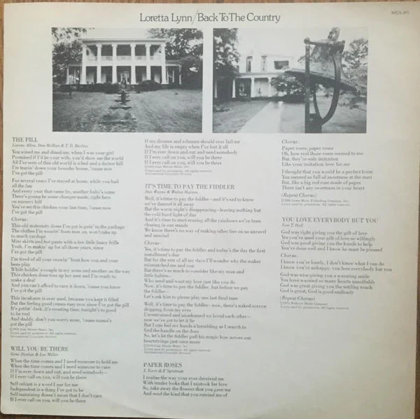 Loretta Lynn - Back To The Country (LP, Album) (Very Good Plus (VG+)) - Image 5