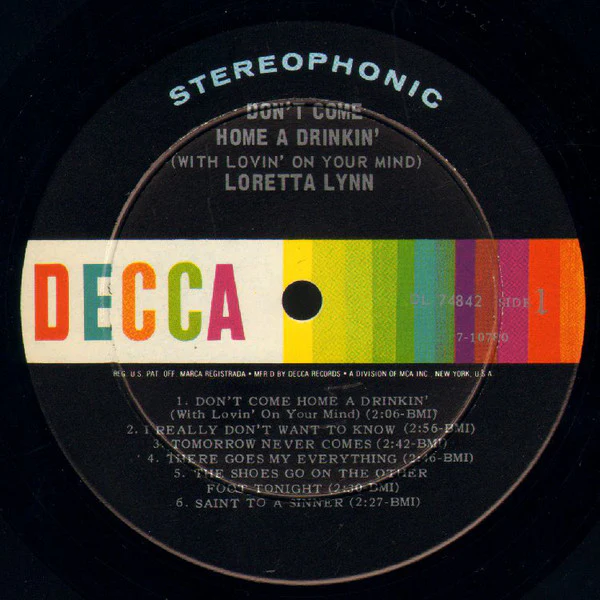Loretta Lynn - Don't Come Home A Drinkin' (With Lovin' On Your Mind) (LP, Album, Ind) (Very Good (VG)) - Image 3