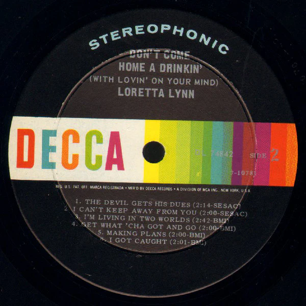 Loretta Lynn - Don't Come Home A Drinkin' (With Lovin' On Your Mind) (LP, Album, Ind) (Very Good (VG)) - Image 4