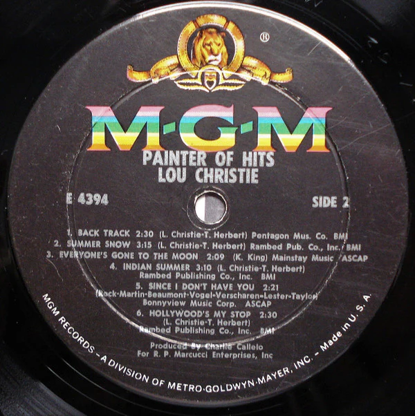 Lou Christie - Painter Of Hits (LP, Album, Mono, Wad) (Very Good Plus (VG+)) - Image 4