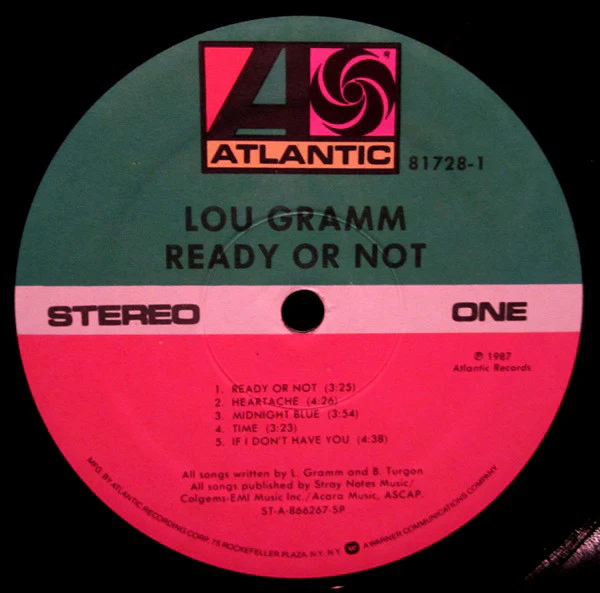 Lou Gramm - Ready Or Not (LP, Album, SP ) (Very Good (VG)) - Image 3