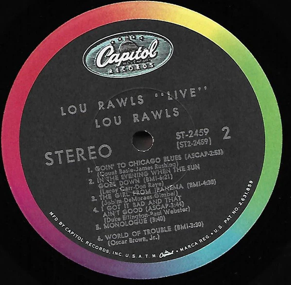 Lou Rawls - Live! (LP, Album, Scr) (Very Good (VG)) - Image 3