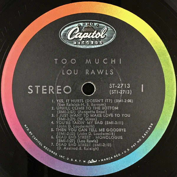 Lou Rawls - Too Much! (LP, Album, Scr) (Very Good (VG)) - Image 3