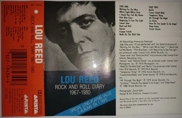Lou Reed - Rock And Roll Diary 1967-1980 (Cass, Comp) (Very Good Plus (VG+))