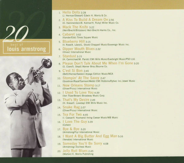 Louis Armstrong - 20 Best Of Louis Armstrong (CD, Comp) (Very Good Plus (VG+)) - Image 5