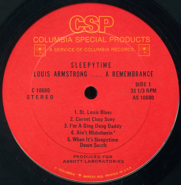 Louis Armstrong - Sleepytime Louis Armstrong . . . A Remembrance (LP, Comp) (Near Mint (NM or M-)) - Image 3