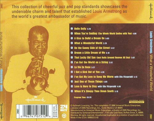 Louis Armstrong - What A Wonderful World (CD, Comp) (Very Good Plus (VG+)) - Image 2