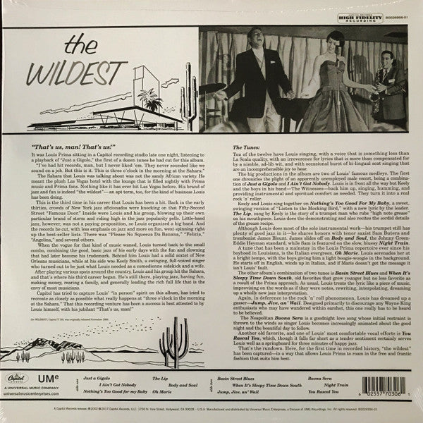 Louis Prima Featuring Keely Smith With Sam Butera And The Witnesses - The Wildest! (LP, Album) (Mint (M)) NEW & SEALED - Image 2
