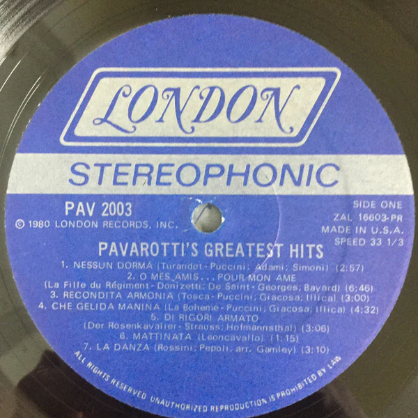 Luciano Pavarotti - Pavarotti's Greatest Hits (2xLP, Comp, Pre) (Very Good Plus (VG+)) - Image 5