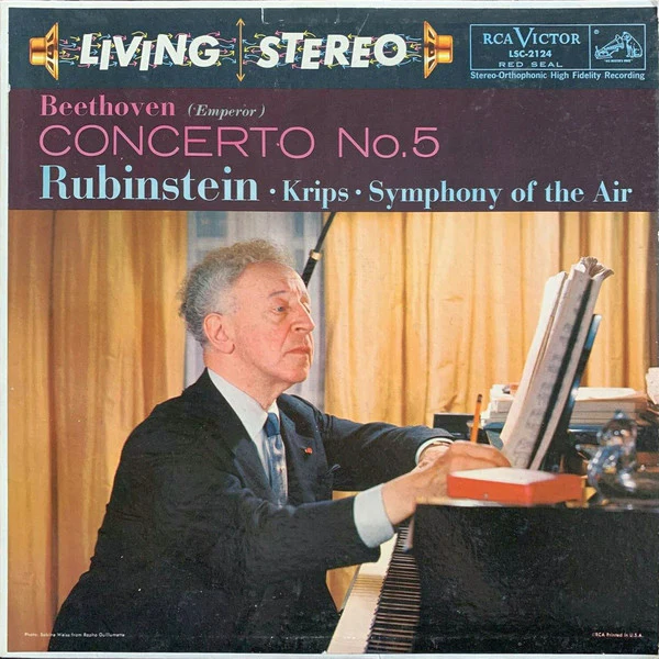 Ludwig Van Beethoven, Arthur Rubinstein · Josef Krips · Symphony Of The Air - (Emperor) Concerto No. 5 (LP, Album, Sha) (Very Good (VG))