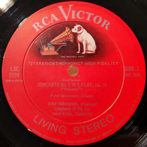 Ludwig Van Beethoven, Arthur Rubinstein · Josef Krips · Symphony Of The Air - (Emperor) Concerto No. 5 (LP, Album, Sha) (Very Good (VG)) - Image 3