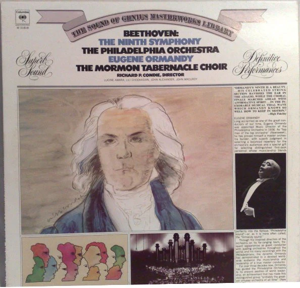 Ludwig van Beethoven / Eugene Ormandy / The Philadelphia Orchestra / Mormon Tabernacle Choir - Symphony No. 9 In D Minor, Op. 125 (LP, Album) (Very Good Plus (VG+))