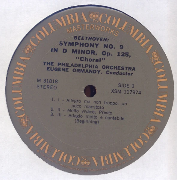 Ludwig van Beethoven / Eugene Ormandy / The Philadelphia Orchestra / Mormon Tabernacle Choir - Symphony No. 9 In D Minor, Op. 125 (LP, Album) (Very Good Plus (VG+)) - Image 3
