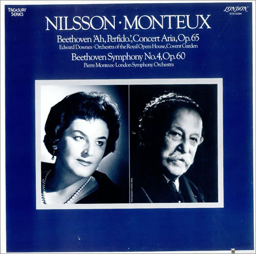 Ludwig van Beethoven / Pierre Monteux / Edward Downes, Orchestra Of The Royal Opera House, Covent Garden / The London Symphony Orchestra - Birgit Nilsson - 'Ah, Perfido.', Concert Aria, Op. 65 / Symphony No. 4, Op. 60 (LP, Comp, RE) (Very Good Plus (VG+))