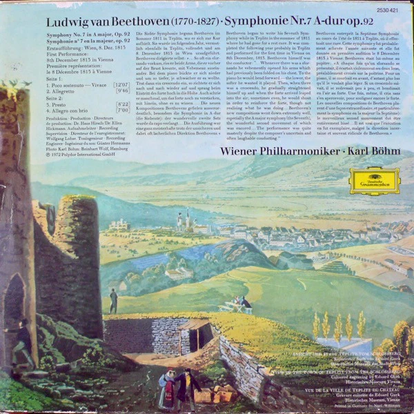 Ludwig Van Beethoven / Wiener Philharmoniker - Karl Böhm - Symphonie Nr. 7 (LP) (Near Mint (NM or M-)) - Image 2
