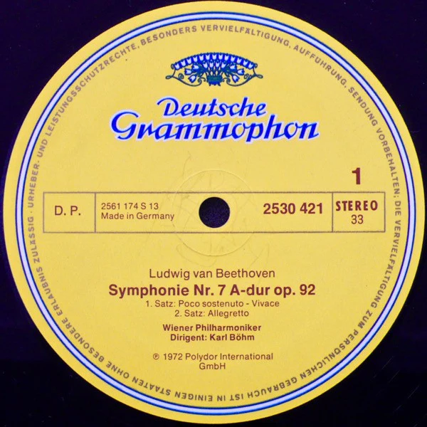 Ludwig Van Beethoven / Wiener Philharmoniker - Karl Böhm - Symphonie Nr. 7 (LP) (Near Mint (NM or M-)) - Image 3