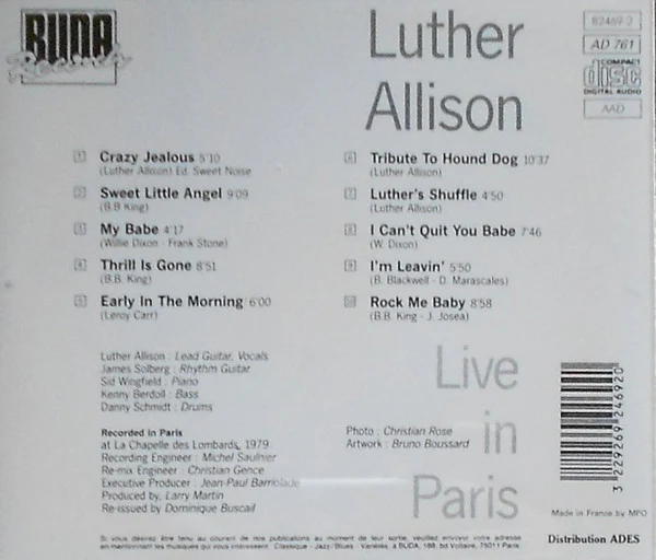 Luther Allison - Live In Paris (CD, Album) (Near Mint (NM or M-)) - Image 2