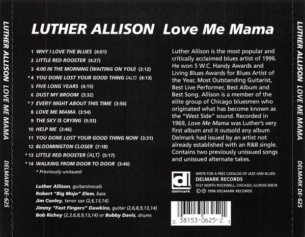 Luther Allison - Love Me Mama (CD, Album, RE) (Very Good Plus (VG+)) - Image 2