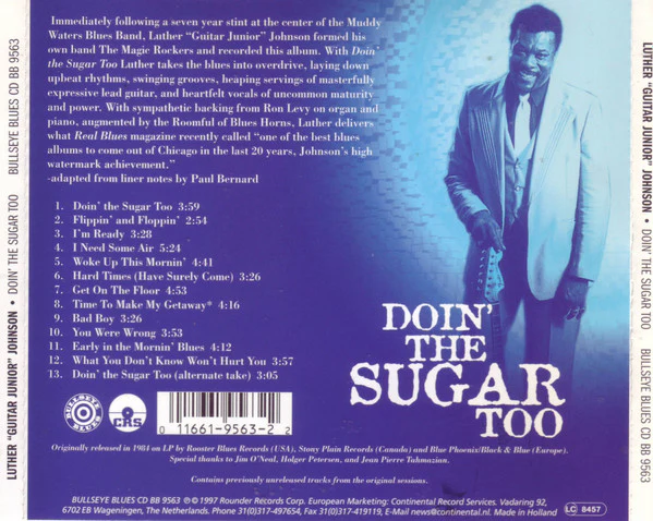 Luther Guitar Junior Johnson* & The Magic Rockers - Doin' The Sugar Too (CD, Album, RE) (Near Mint (NM or M-)) - Image 2