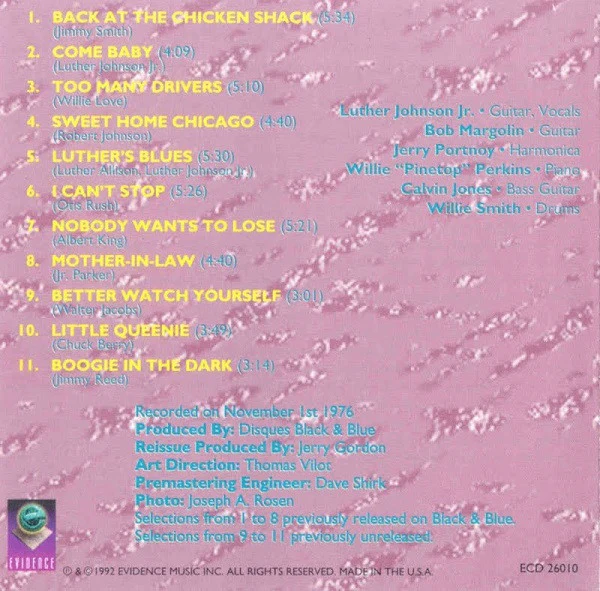 Luther Johnson Jr* - Luther's Blues (CD, Album, RE) (Very Good Plus (VG+)) - Image 2