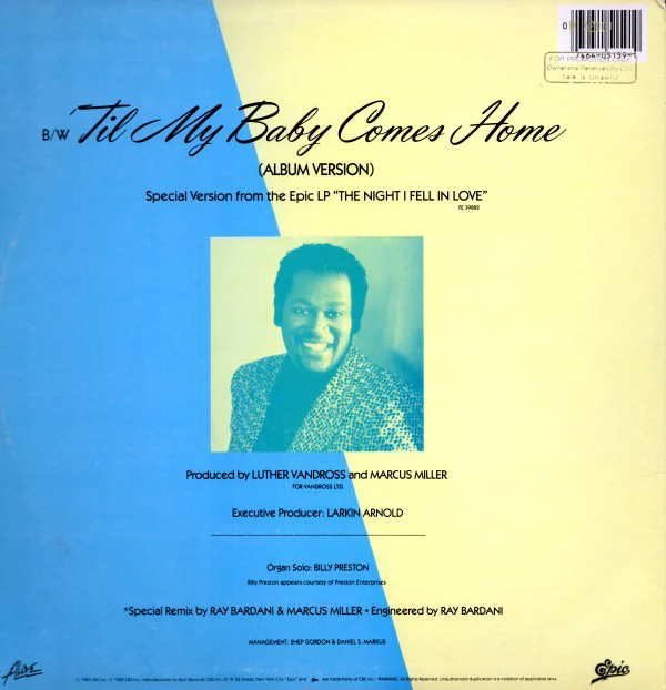 Luther Vandross - 'Til My Baby Comes Home (12", Single) (Mint (M)) - Image 2