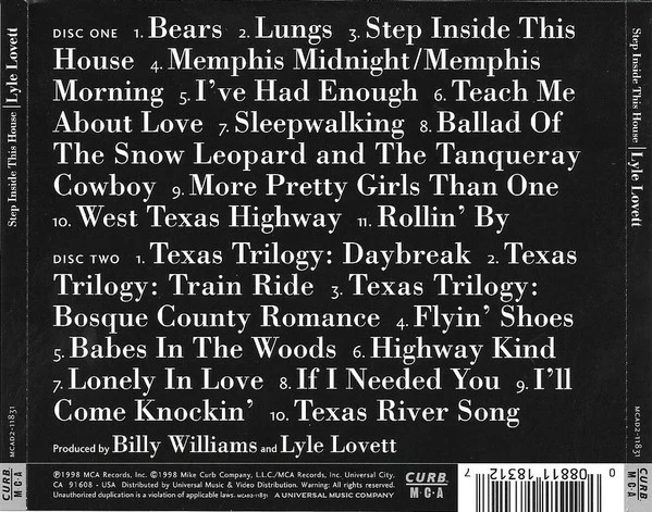 Lyle Lovett - Step Inside This House (2xCD, Album) (Very Good Plus (VG+)) - Image 2