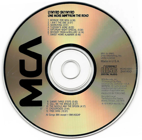 Lynyrd Skynyrd - One More From The Road (CD, Album, Club, RE) (Very Good Plus (VG+)) - Image 3