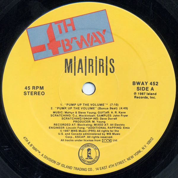 M|A|R|R|S - Pump Up The Volume (12", Spe) (Good Plus (G+)) - Image 3