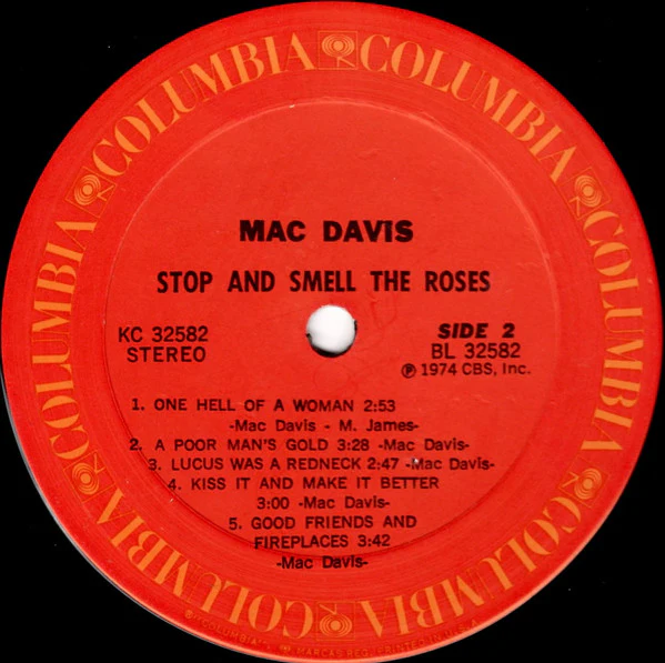 Mac Davis - Stop And Smell The Roses (LP, Album, San) (Very Good Plus (VG+)) - Image 4