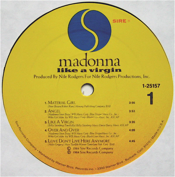 Madonna - Like A Virgin (LP, Album, All) (Very Good Plus (VG+)) - Image 5