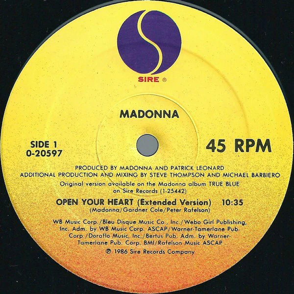 Madonna - Open Your Heart (12", Maxi) (Near Mint (NM or M-)) - Image 3