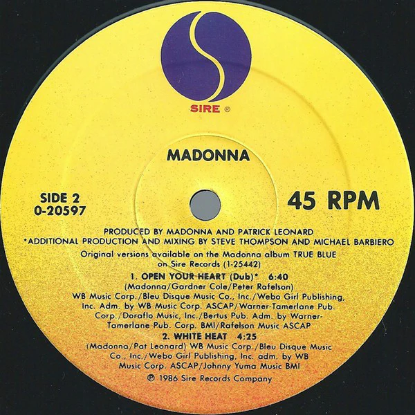 Madonna - Open Your Heart (12", Maxi) (Near Mint (NM or M-)) - Image 4