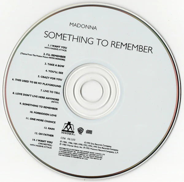 Madonna - Something To Remember (CD, Comp, Flo) (Near Mint (NM or M-)) - Image 3